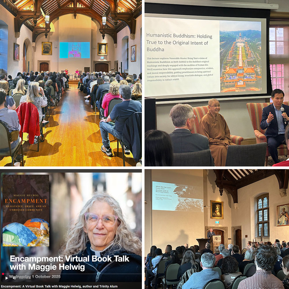 Talks at Trinity in October: Catherine McKenna, Chueh Fan, Ben Hett and Maggie Helwig