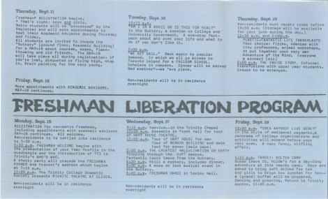 1973 Orientation pamphlet Side one