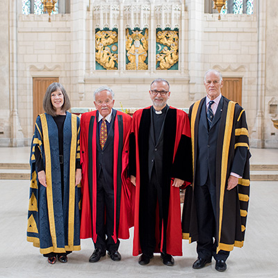 Divinity Convocation 2019 Honorees with the Provost and Chancellor in the Chapel