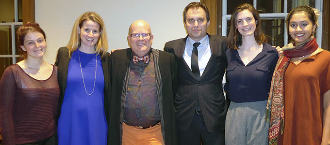 Camp fYrefly event with Students of Rainbow Trinity with alum Jennifer Hood (second from left), Spencer Harrison and alum David Bronskill (third from right)