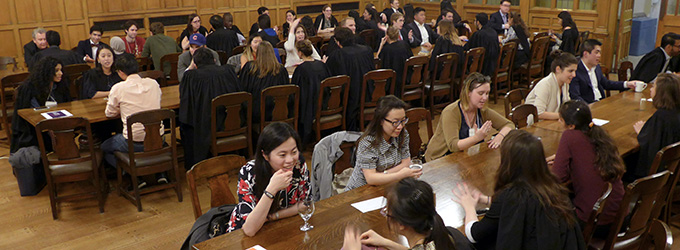 Alumni and students at the first ConnecTRIN event in Strachan Hall