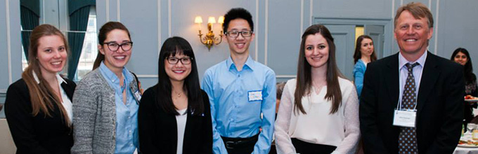 Trinity students and Prof. John Duncan at the Cressy Luncheon 2015
