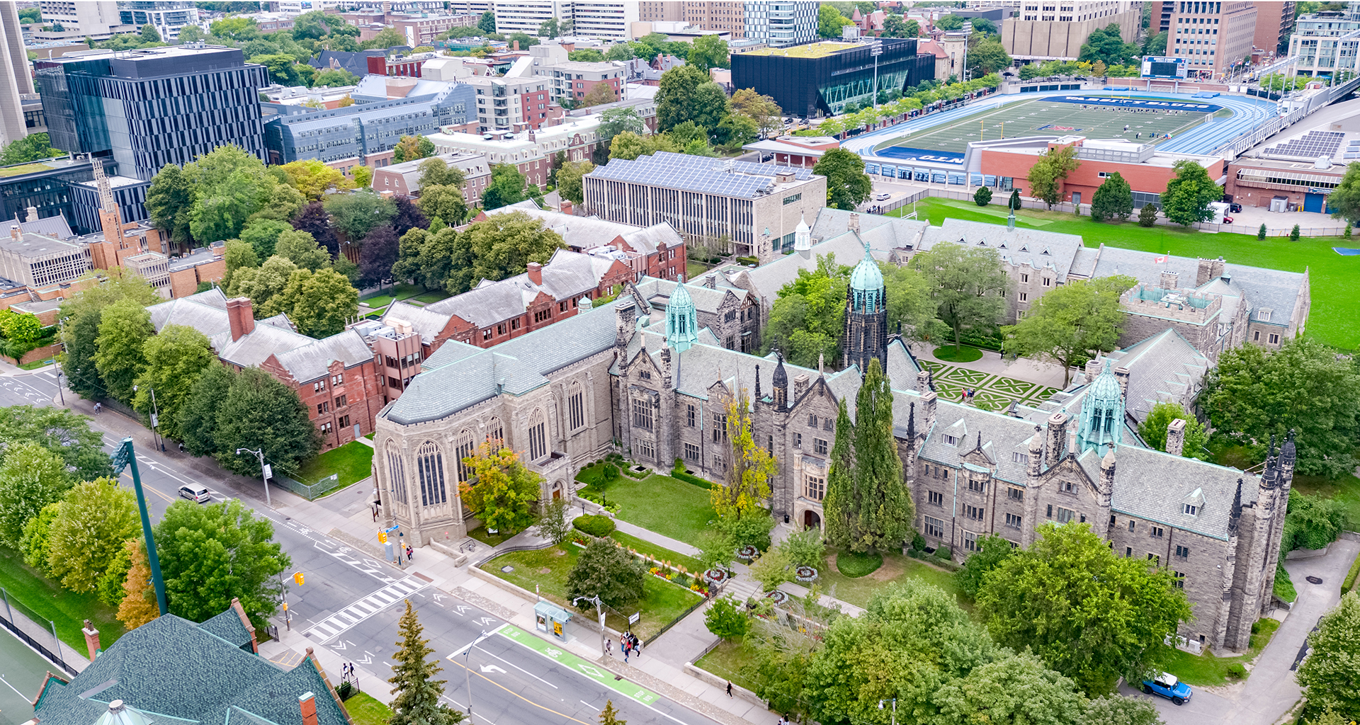 Ariel view of the Trinity College campus