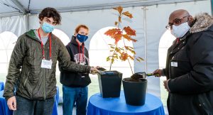 Students Plant Oak Seedlings at the Ground Blessing Ceremony