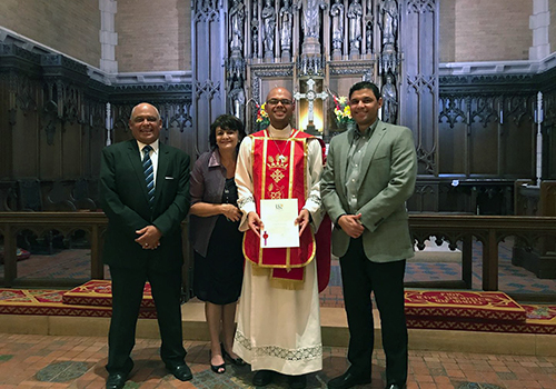 Craig Lemming and his family on Ordination Day in 2017