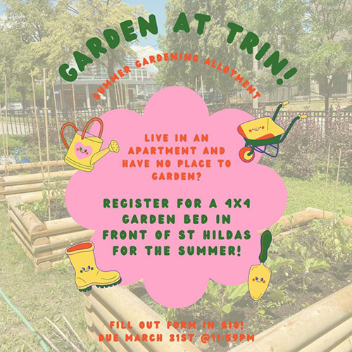 Garden at Trinity - SFSRG summer gardening allotment poster