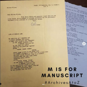 ArchivesAtoZ- M is for Manuscript