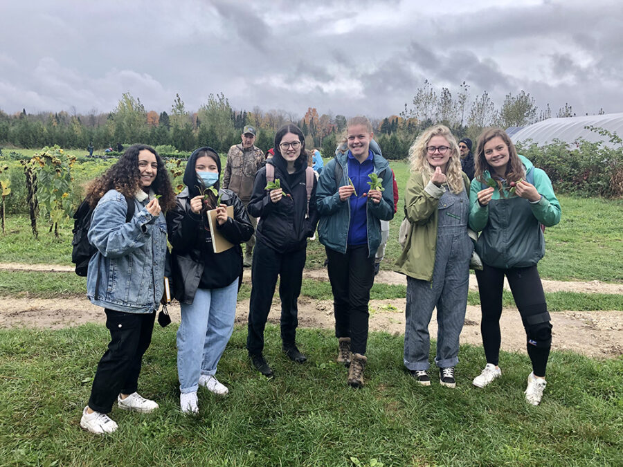 Trinity One students and graduates visit The New Farm in Creemore: October 2021. Group photo of students.