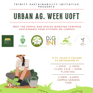 Poster for Trinity Sustainability Initiative Presents Urban Agriculture Week - Sep, 16 2022