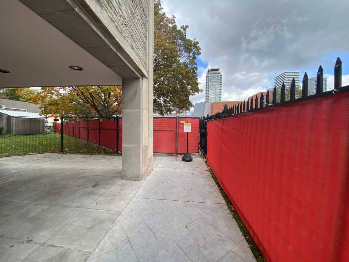 Construction site: fenced enclosure by the Gerald Larkin Building, October 18, 2022