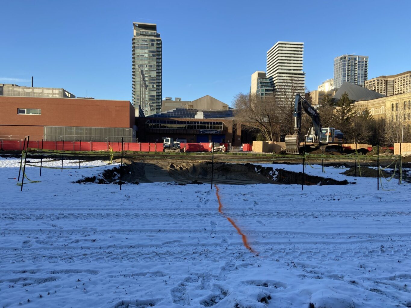 Construction site: Trinity backfield, December 13, 2022