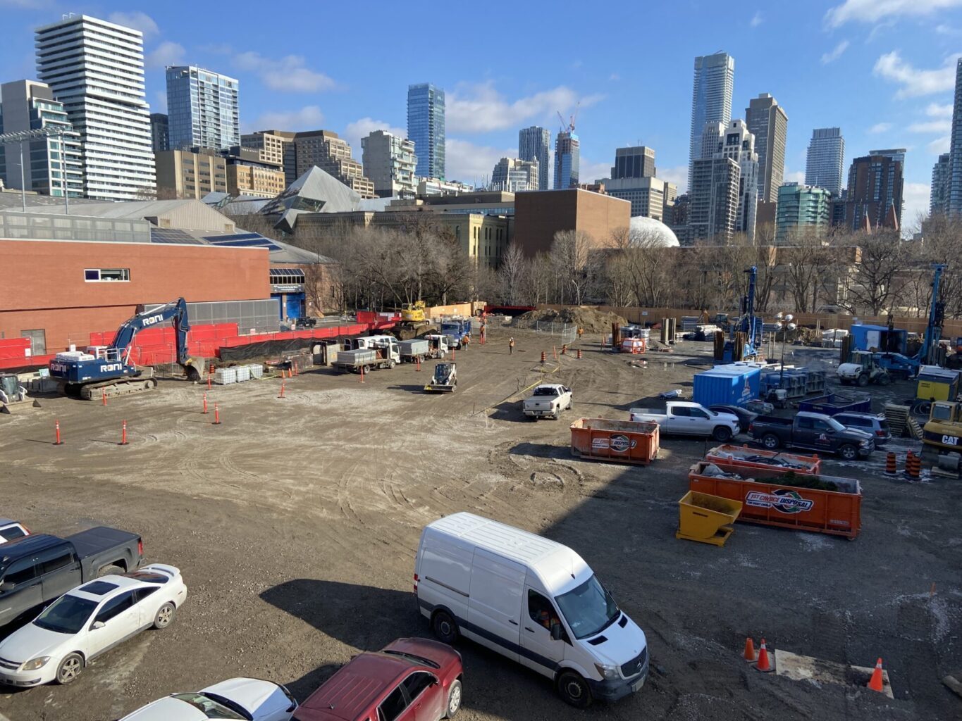 Construction site: Trinity backfield, February 8, 2023