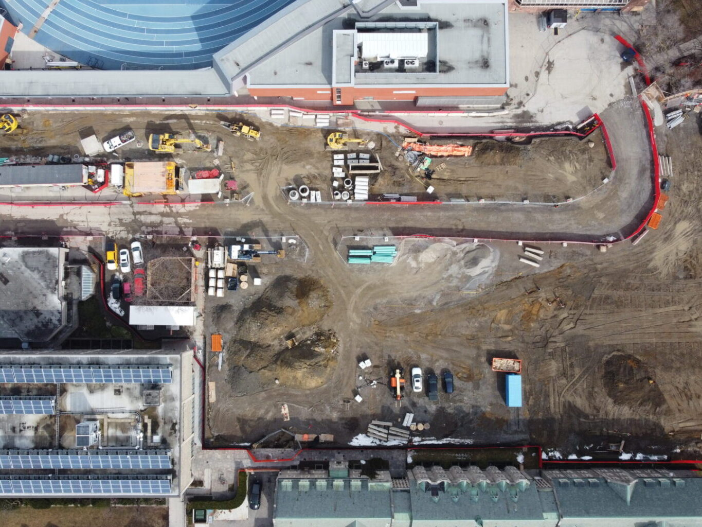 Aerial view of the construction site: March 24, 2023 from Graham