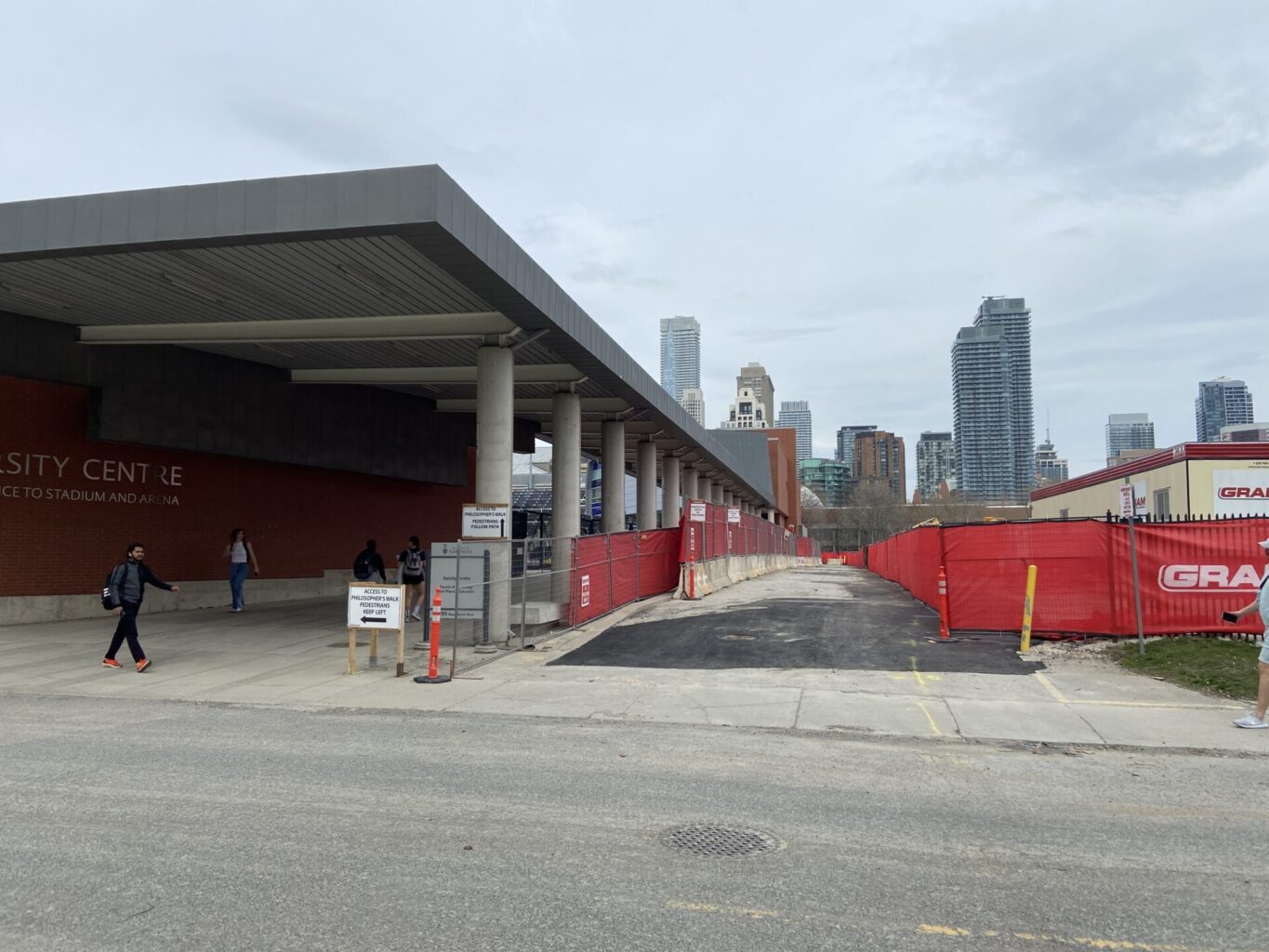 Construction site: Varsity Centre laneway for vehicles re-opens, April 11, 2023