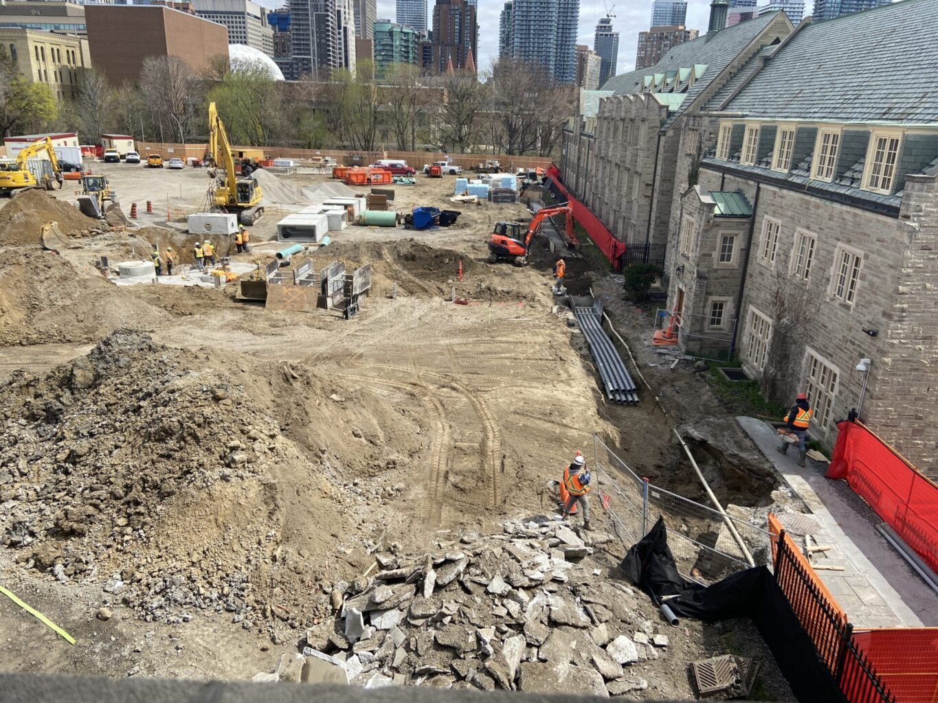 Construction site: Trinity backfield, April 19, 2023