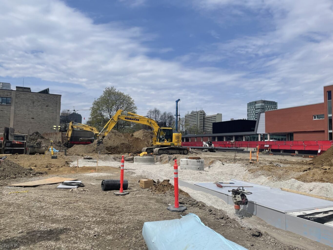 Construction site: Trinity backfield, April 20, 2023
