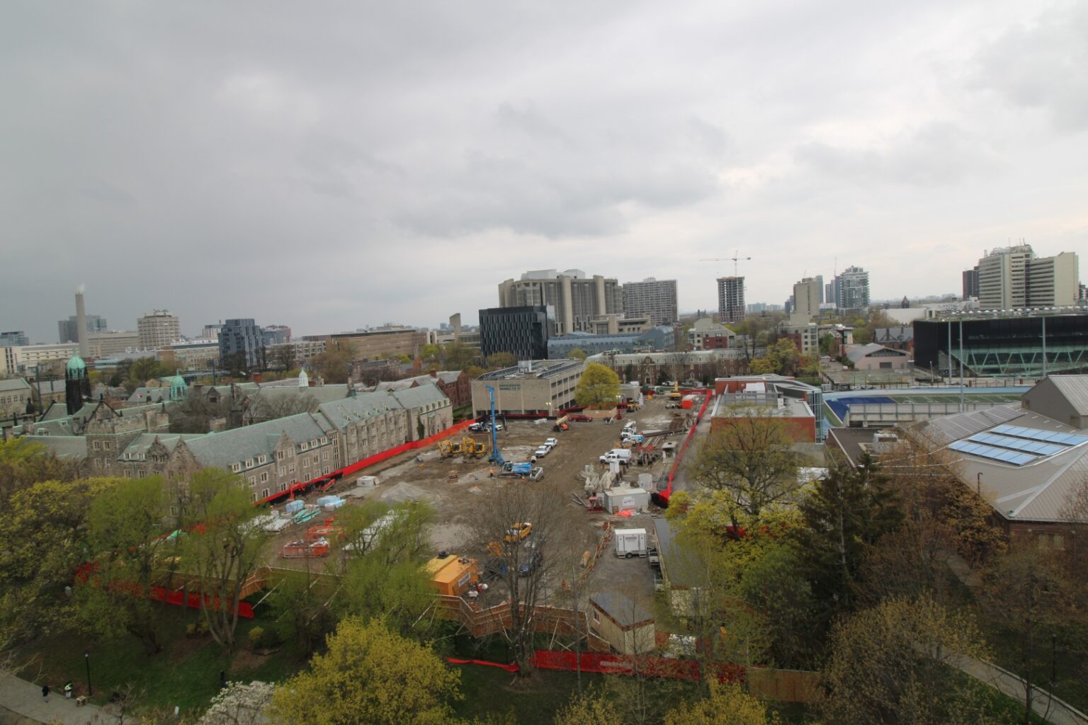 View of Trinity's construction site: May 1, 2023