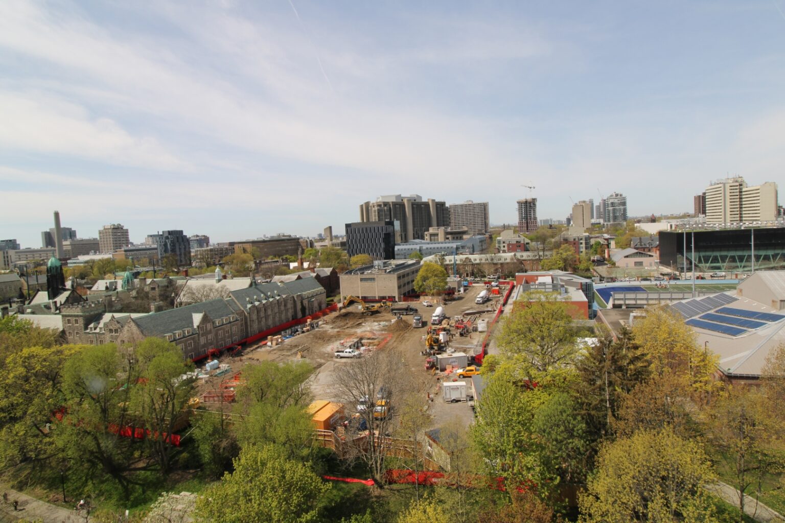 View of Trinity's construction site: May 8, 2023