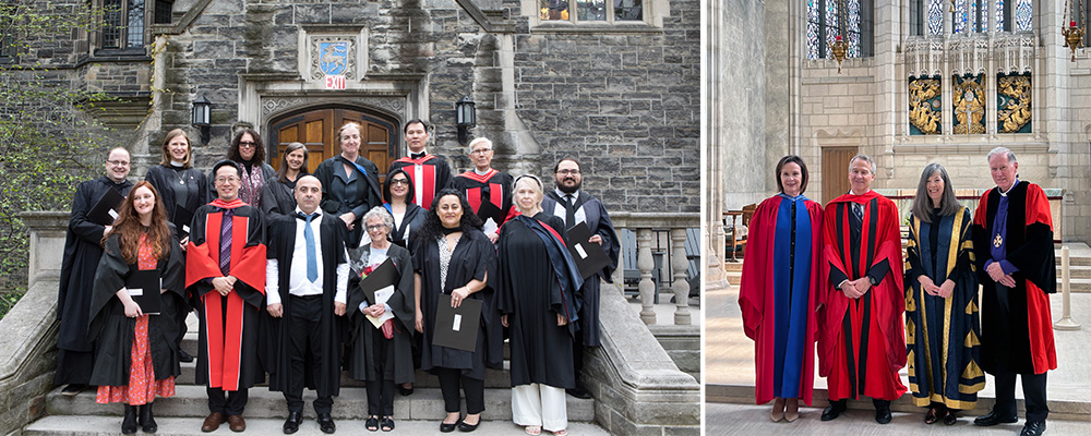 Divinity graduates of the Class of 2023 and honoree in the Trinity Chapel