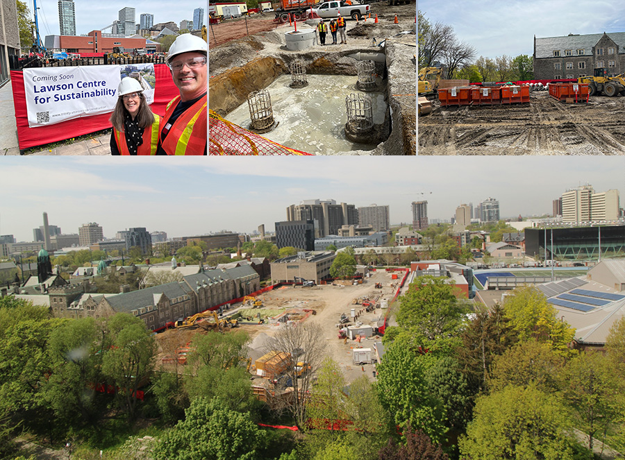 Images of tour of the construction site and aerial of the site on May 12, 2023