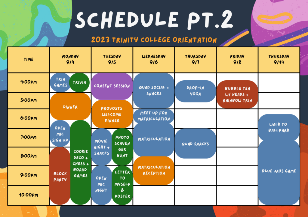 Image of Orientation 2023 Schedule Part 2