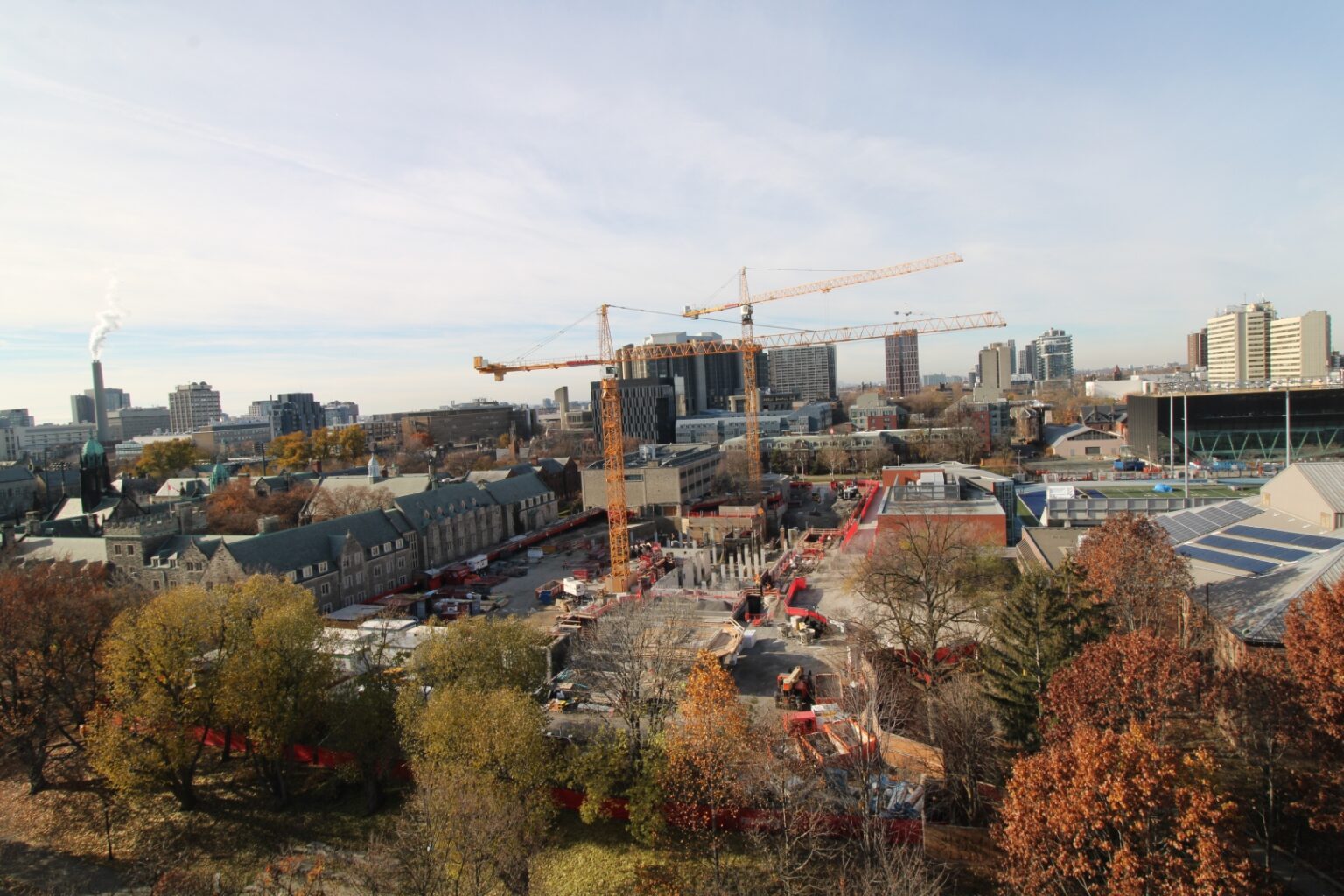 View of Trinity's construction site