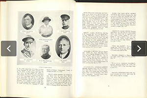 Page from the War Memorial Volume of Trinity College Toronto