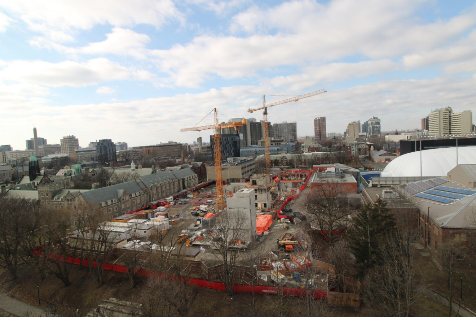 View of Trinity's construction site