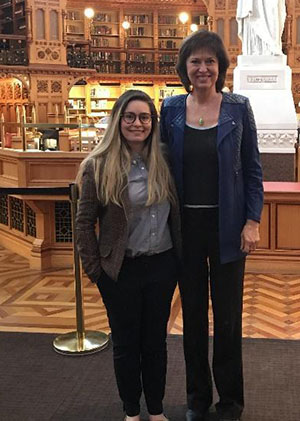 Women in House 2018 student Kaitlyn Simpson with MP mentor
