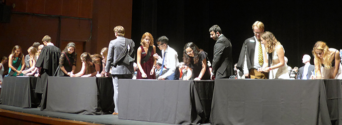 Students sign the register at Matriculation Convocation
